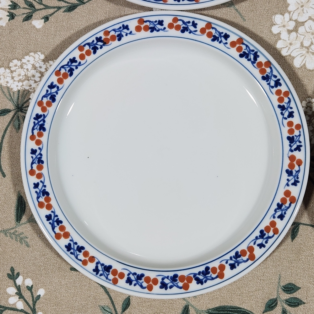 Dansk Bistro Kronborg Red Berries & Leaves Bread Plates Vintage Dansk NR Japan - Picture 6 of 10